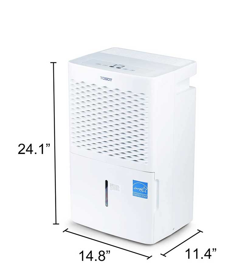 TOSOT Dehumidifier Dimensions