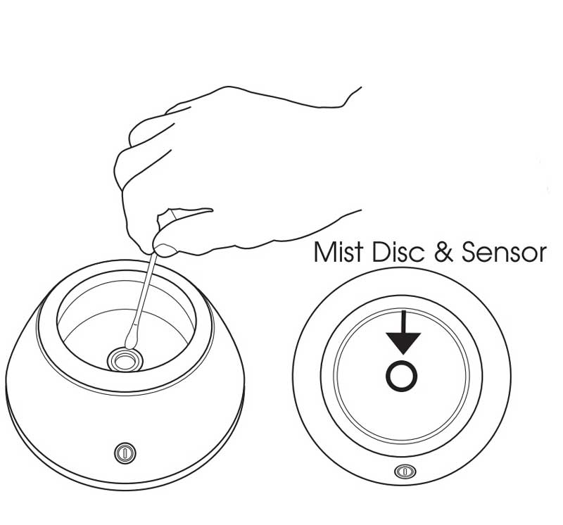 diffuser mist disc & sensor cleaning