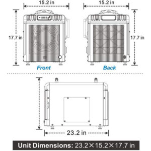 AlorAir Sentinel HD90 Dehumidifier Dimensions