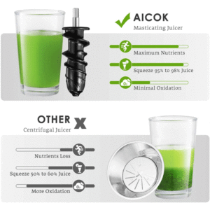Aicok Slow Masticating Horizontal Juicer Auger