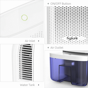 Hysure Quiet and Portable Dehumidifier Features