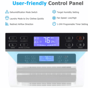 Inofia 70 Pint Dehumidifier Control Panel
