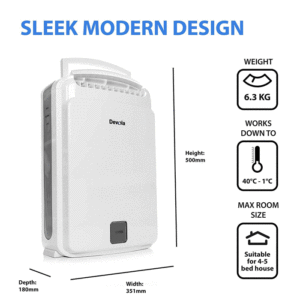 Devola 8L Desiccant Dehumidifier Dimension