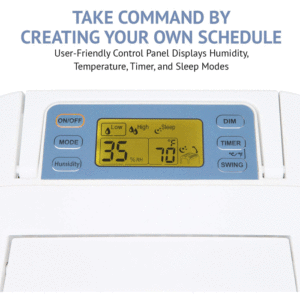 Ivation 13 Pint Desiccant Dehumidifier Control Panel