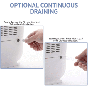 Ivation 13 Pint Desiccant Dehumidifier Drainage